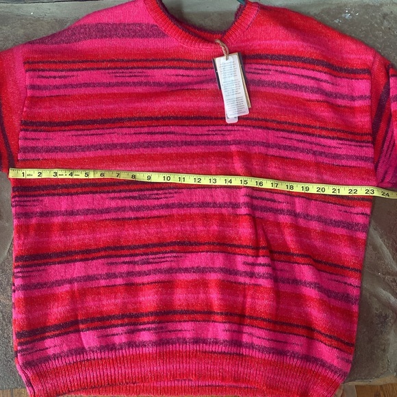 NWT RD Style red pink crew neck sweater NWT striped cozy colorful - Picture 3 of 7
